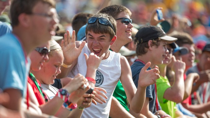 Happy Scouts at Jamboree via https://blog.scoutingmagazine.org/