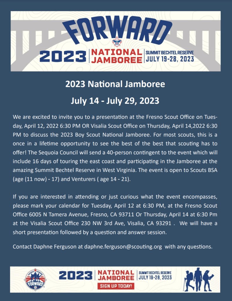 National Jamboree 2022 Sequoia Council Boy Scouts of America